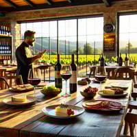 a sunlit tasting room 