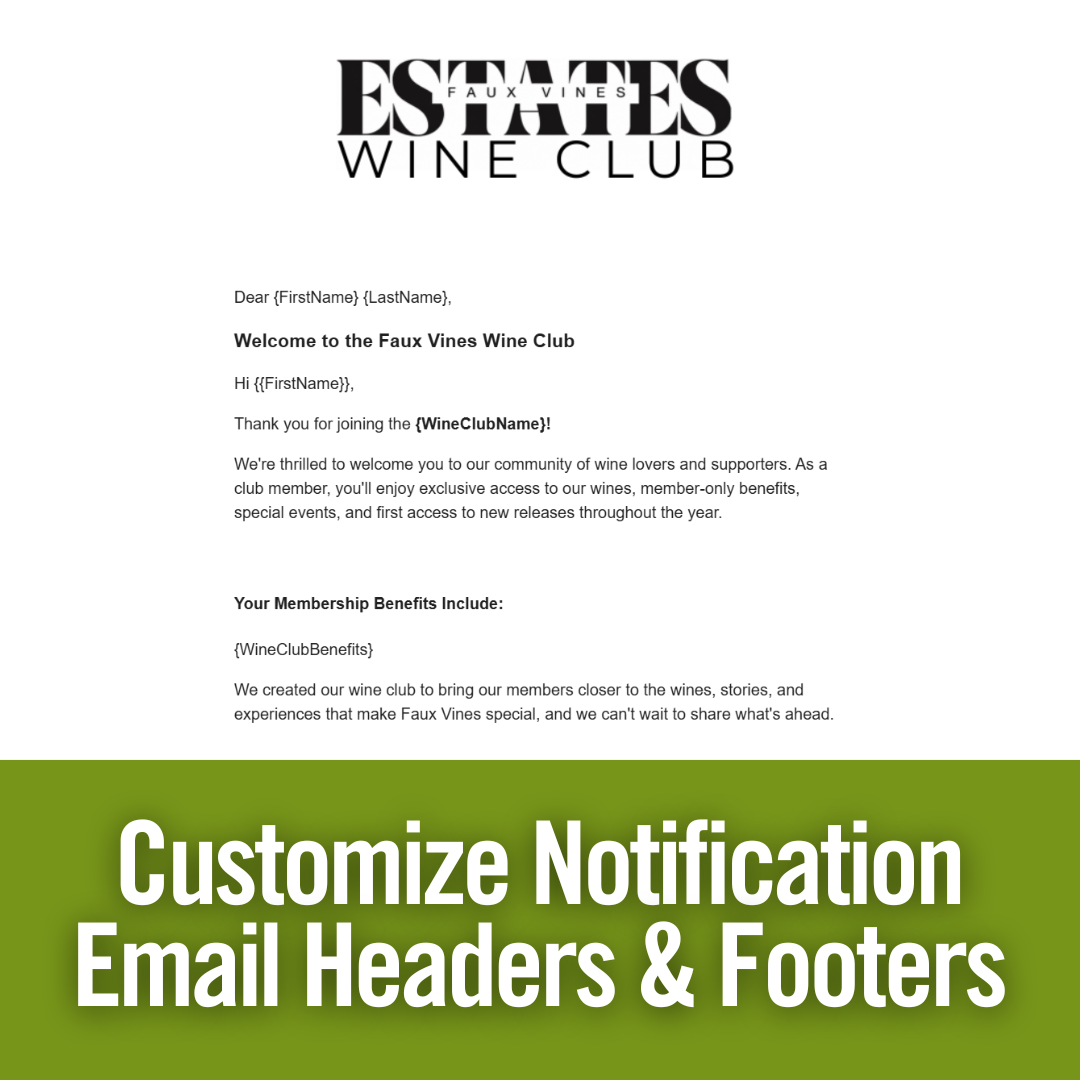 Notification headerfooter